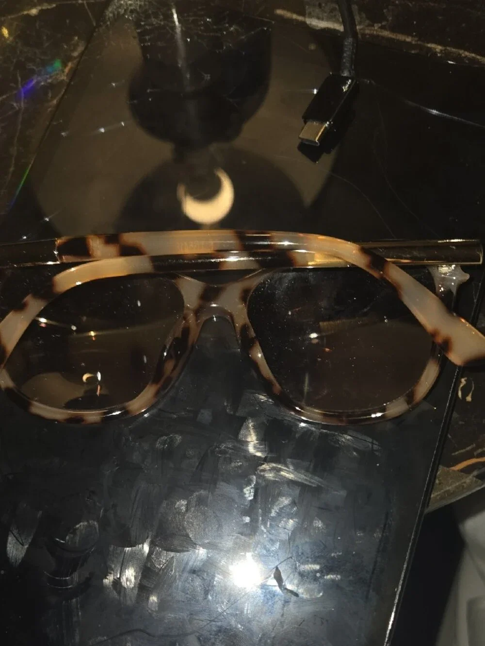 LOFT Tortoiseshell Round Women's Sunglasses - Brown/Black Pattern